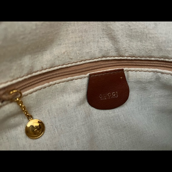 Gucci 2 Way Bag 2 optional handles , bamboo handle, interior clean Vintage 1988 - Picture 14 of 16